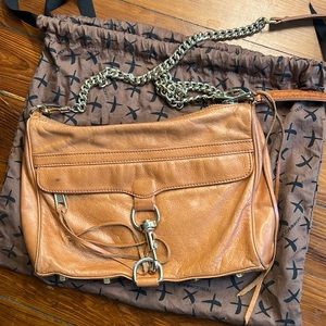 Rebecca Minkoff Mac clutch large brown leather